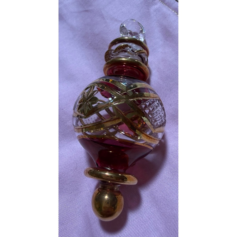 Kurt Adler Luxor Egyptian Glass Christmas Ornament Red Gold Hand Blown 4.5"